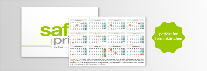 Visitenkarten Mit Kalender Ruckseite Drucken Saferprint