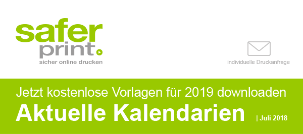 Newsletter Juni 2018-B / Jetzt kostenlose Vorlagen für 2019 downloaden
Aktuelle Kalendarien