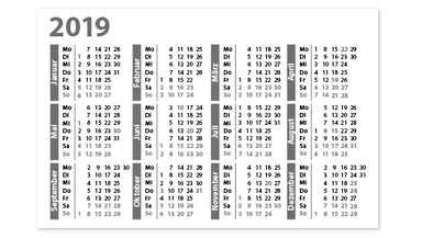 Layoutvorlage für Visitenkarten-Kalender