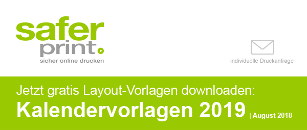 Newsletter August 2018 / Jetzt gratis Layout-Vorlagen downloaden: Kalendervorlagen 2019