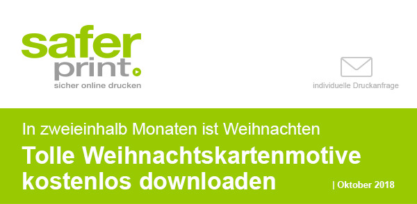 Newsletter Oktober 2018 / Tolle Weihnachtskartenmotive 
kostenlos downloaden