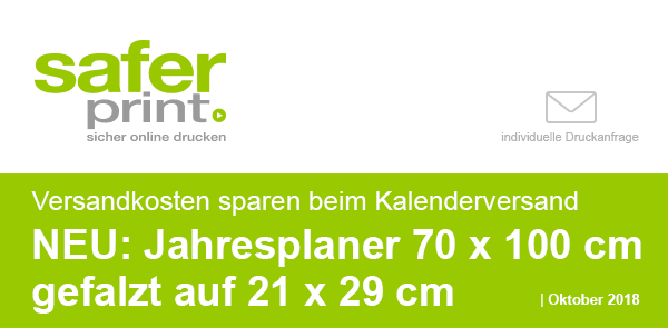 Newsletter Oktober 2018 / NEU: Jahresplaner 70 x 100 cm gefalzt auf 21 x 29 cm