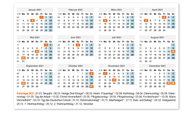 Layoutvorlage Visitenkarten-Kalender